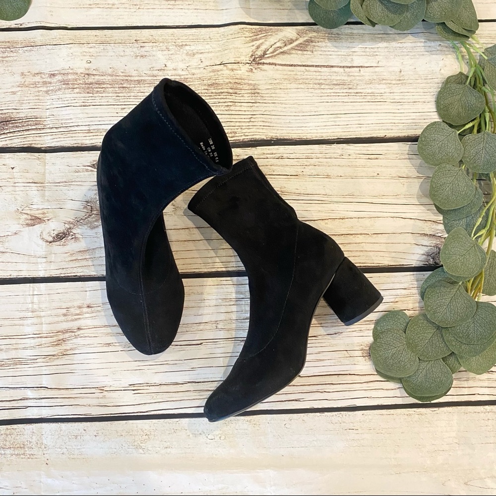 & Other Stories Suede Booties Black Size 6.5